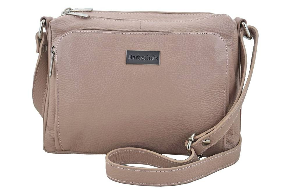 Torebka ze skóry licowej damska Barberini's 633-18 listonoszka mała różowa pudrowa - cecha produktu