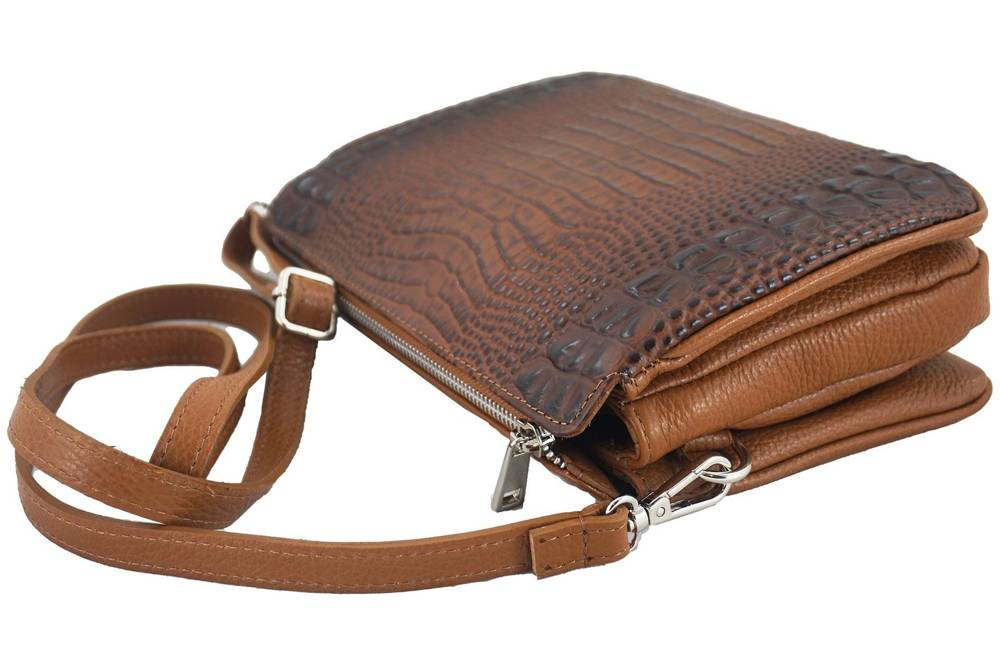 Torebka ze skóry naturalnej damska Barberini's 604/1-12 listonoszka mała camel croco - cecha produktu