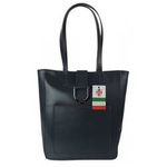 Torebka skórzana damska Vera Pelle SBKB11G shopper bag XXL A4 szara grafitowa