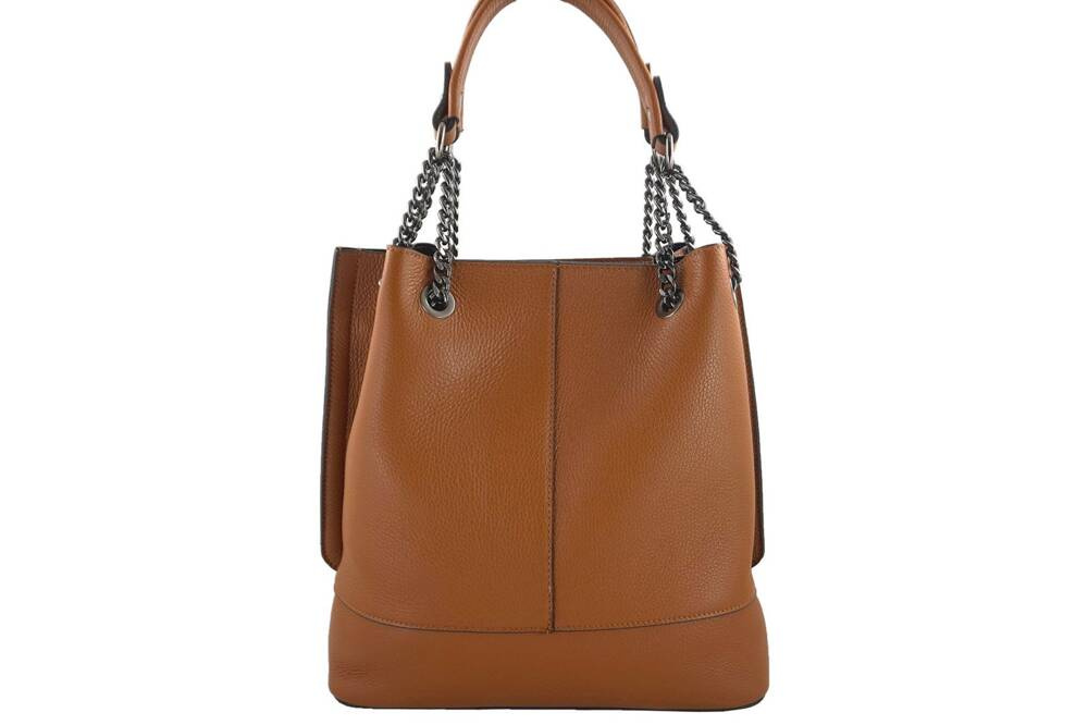 Torebka ze skóry licowej damska Barberini's 810-12 shopper A4 jasnobrązowa - cecha produktu