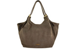 Torebka skórzana zamszowa damska Barberini's 1033-9 shopper A4 ciemnobeżowa