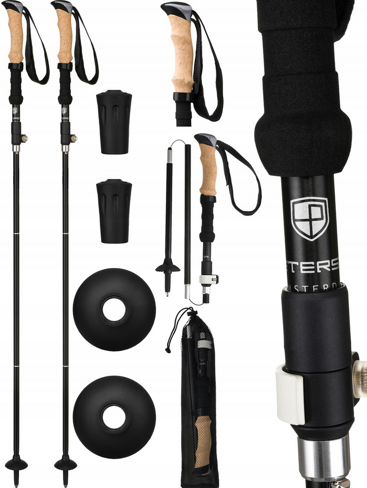 Czarne kijki trekkingowe Peterson KNW-01
