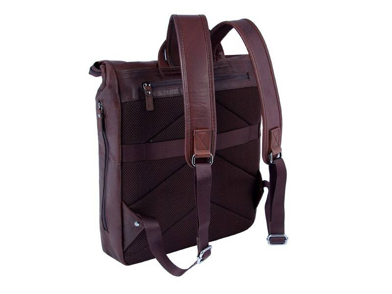 Plecak skórzany męski Aeronautica Militare Vintage AM-357 rolltop A4 brązowy - cecha produktu
