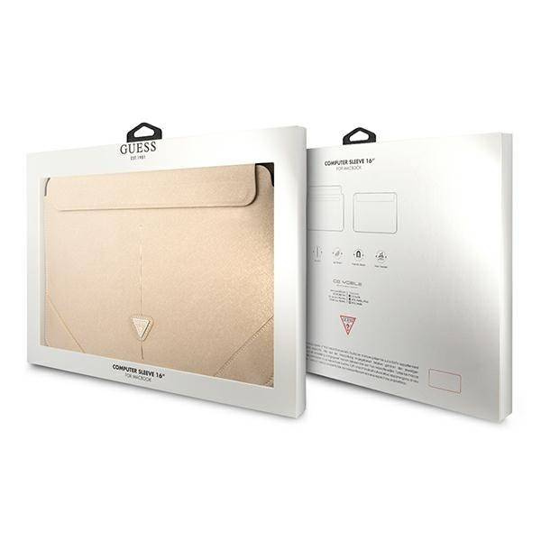 Etui na laptopa ze skóry ekologicznej unisex Guess GUCS16PSATLE sleeve 16 cali beżowe - cecha produktu