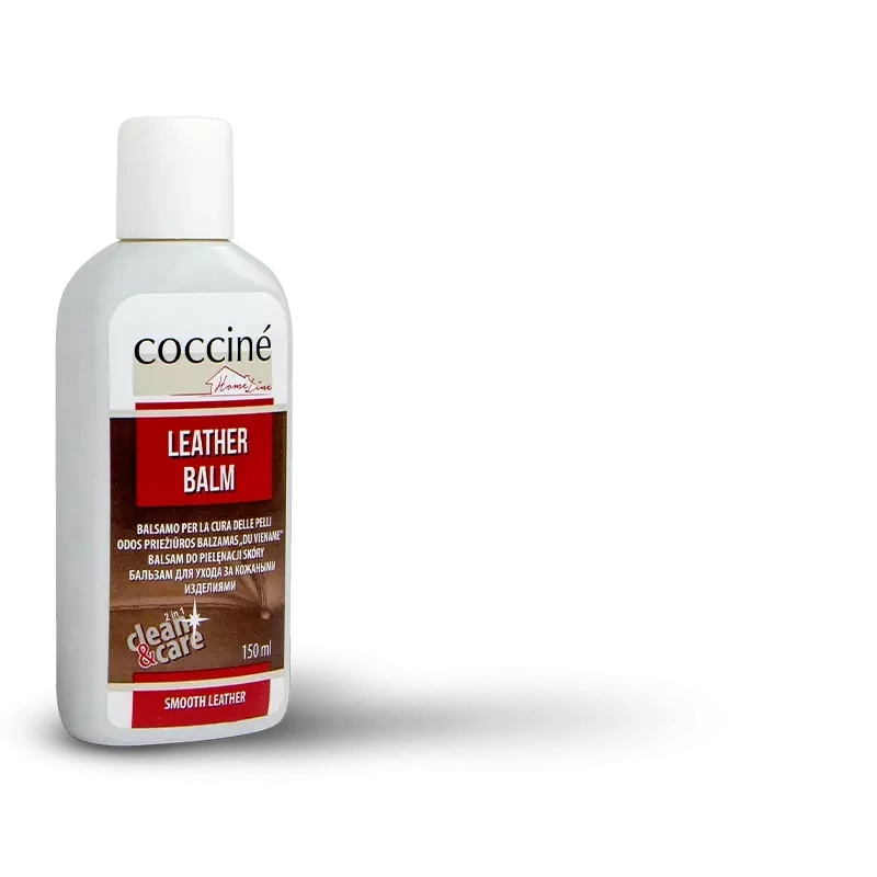 Balsam do skór gładkich Coccine bezbarwny - butelka balsamu Coccine Leather Balm 150 ml, ujęcie pod kątem