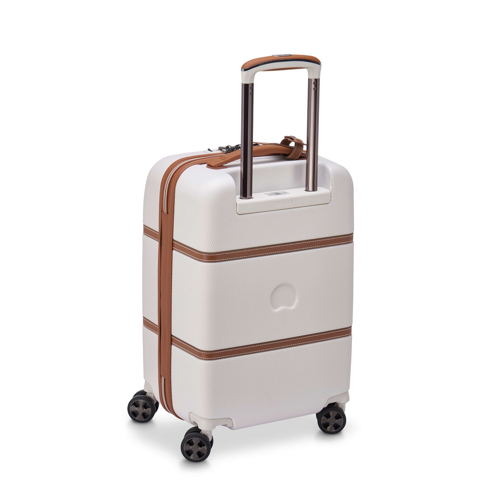 Walizka twarda z materiału unisex Delsey Chatelet Air 2.0 kabinowa 55 cm biała - system kół i mobilność
