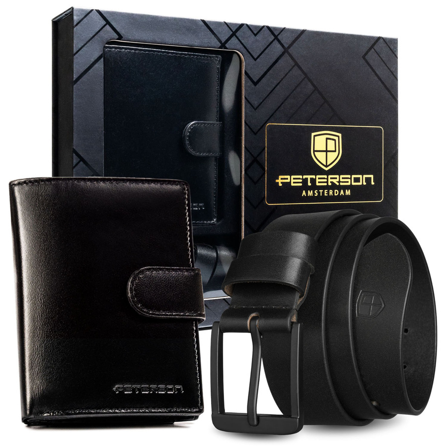 Czarny zestaw prezentowy Peterson 1542L-HK w pudełku