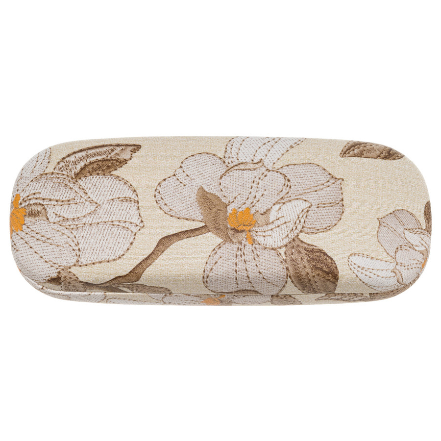 Beżowe etui na okulary 4U Cavaldi R-1430 w kwiaty