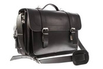 Duża skórzana torba na laptopa plecak kufer czarny - Vooc P23