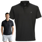 Czarna, męska koszulka polo regular fit w rozmiarach od M do XL - Peterson