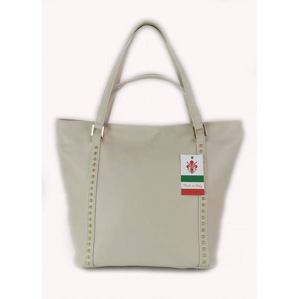 Torba skórzana damska Vera Pelle WM555T shopper A4 beżowa - cecha produktu