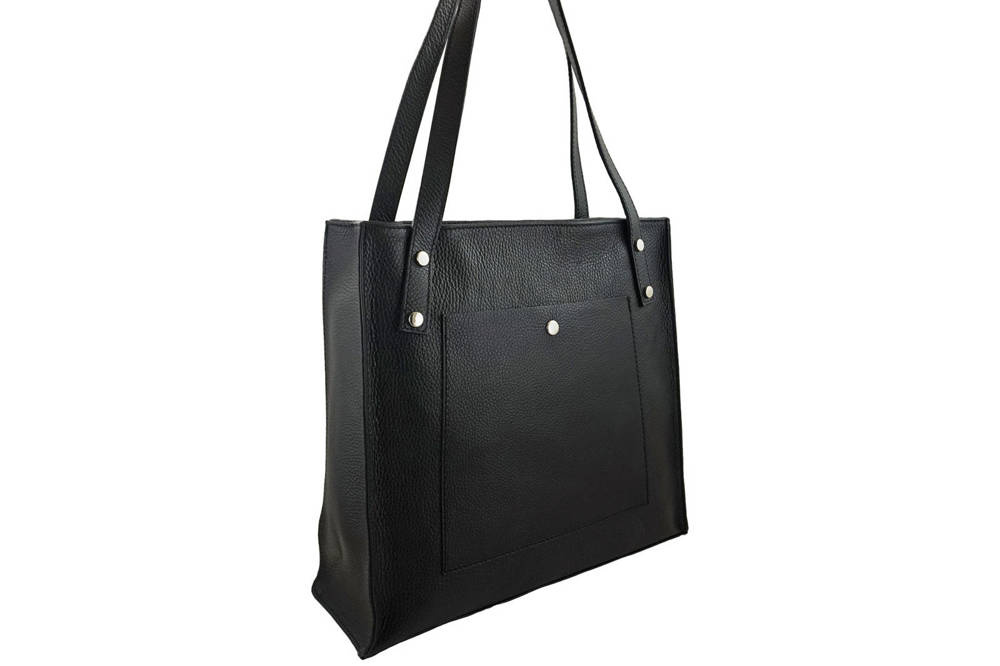 Torebka ze skóry naturalnej damska Barberini's 914-1 shopper A4 czarna - cecha produktu