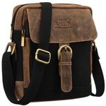 Listonoszka ze skóry naturalnej męska Always Wild AW-S02-MHC crossbody czarno-brązowa