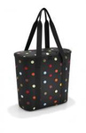 Torba z materiału unisex Reisenthel ROV7009 shopper A4 czarna w kropki