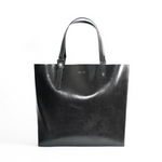 Skórzana torebka damska czarna shopper bag - FL32 TIVORA BL