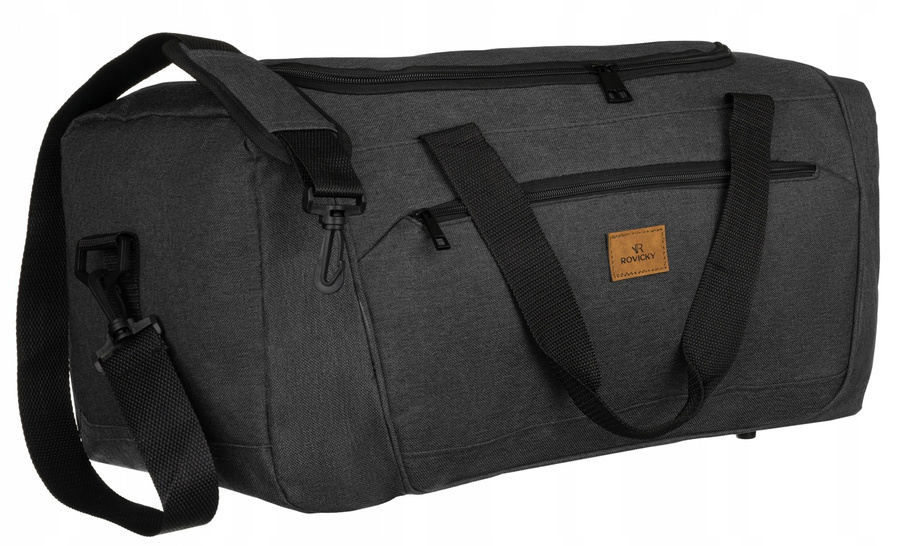 Czarna sportowa torba podróżna Rovicky R-TS102-T-7484 z paskiem