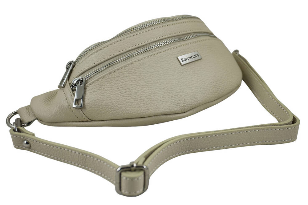 Saszetka z naturalnej skóry damska Barberini's 985-10 nerka crossbody jasnobeżowa - cecha produktu