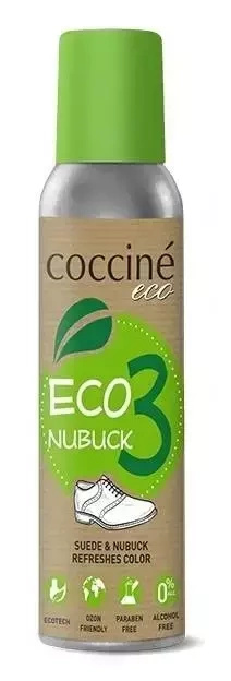 Renowator w sprayu do zamszu i nubuku Coccine bezbarwny - aluminiowa butelka Coccine Eco 3 Nubuck z zieloną nakrętką