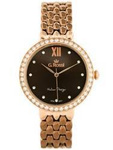 ZEGAREK DAMSKI NA BRANSOLECIE ELEGANCKI G. ROSSI - 11775B (zg769f) rose gold/brown + BOX