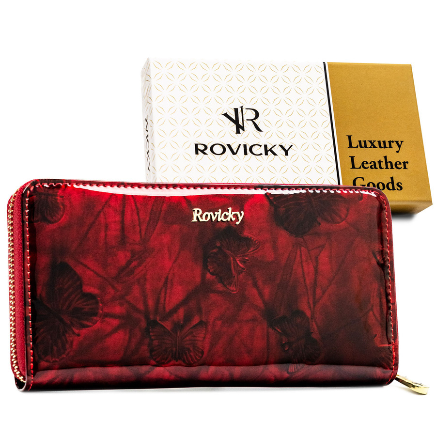 Czerwony portfel Rovicky RH-25-1-DBF na zamek