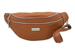 Saszetka ze skóry naturalnej damska Barberini's 985-12 nerka crossbody jasnobrązowa