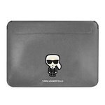 Etui na laptopa ze skóry ekologicznej unisex Karl Lagerfeld Sleeve KLCS16PISFG srebrne