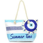 Torba na plażę lekka kolorowa niebieska - Summer T61