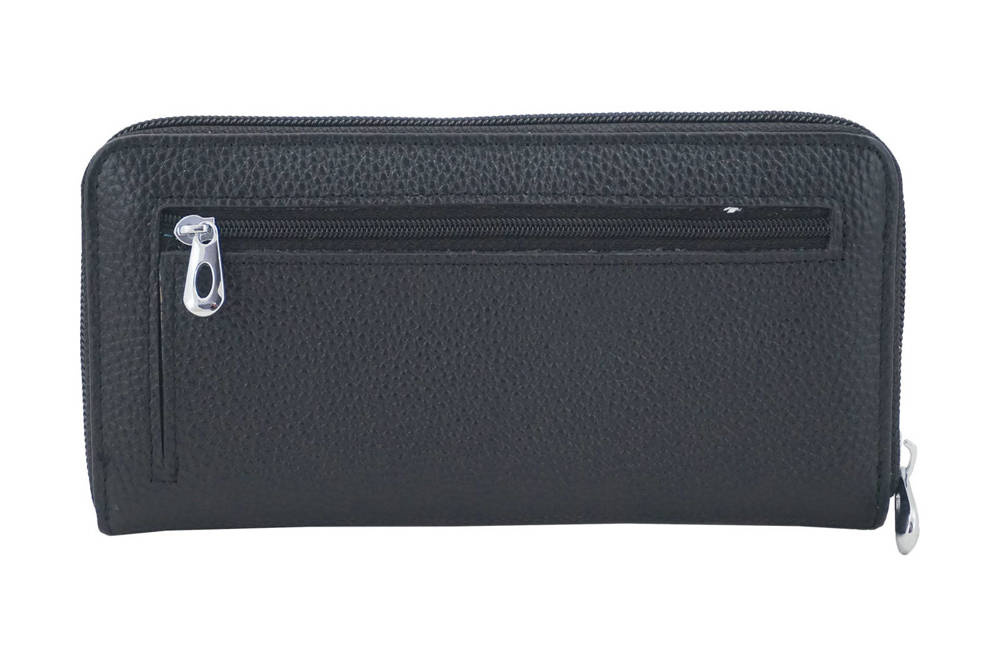 Portfel ze skóry licowej damski Barberini's D-8603-1 na zamek czarny - cecha produktu