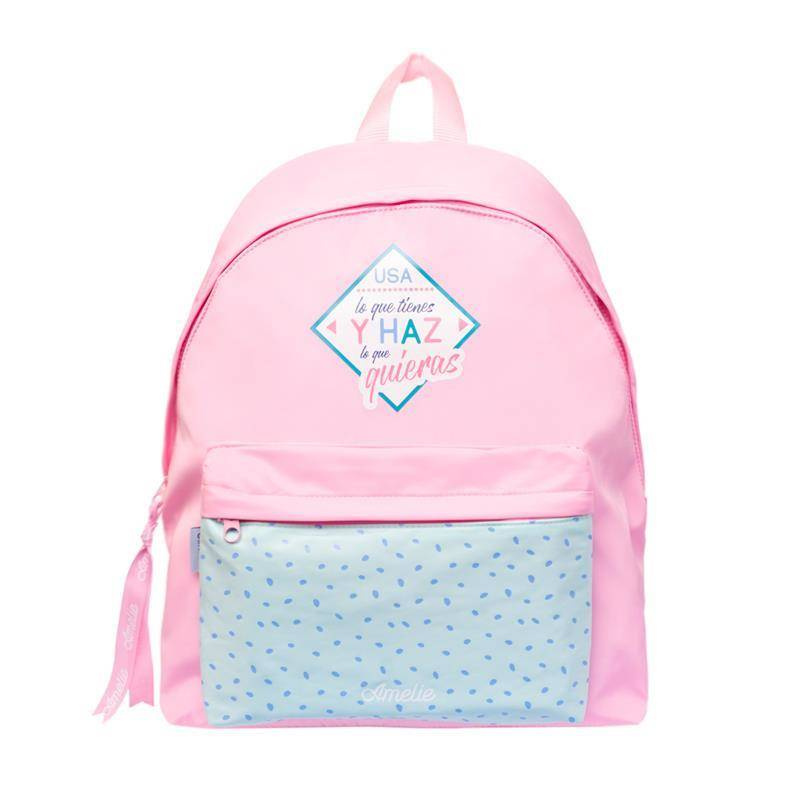 Plecak dziecięcy z poliestru unisex Amelie Pastel klasyczny różowo-błękitny - cecha produktu