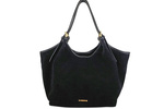 Torebka skórzana zamszowa damska Barberini's 1033-1 shopper A4 czarna