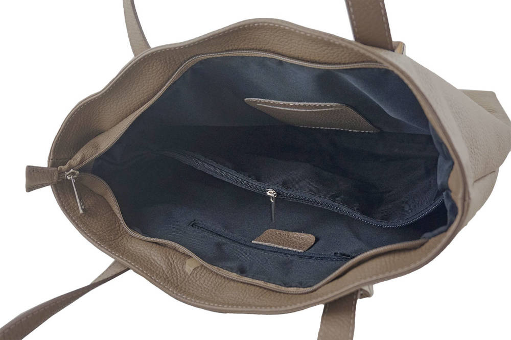 Torebka ze skóry naturalnej damska Barberini's 923-12 shopper bag A4 jasnobrązowa - cecha produktu