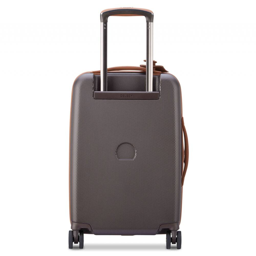 Walizka z materiału unisex Delsey Chatelet Air 2.0 kabinowa na 4 kółkach brązowa - bezpieczeństwo i funkcjonalne zamknięcia