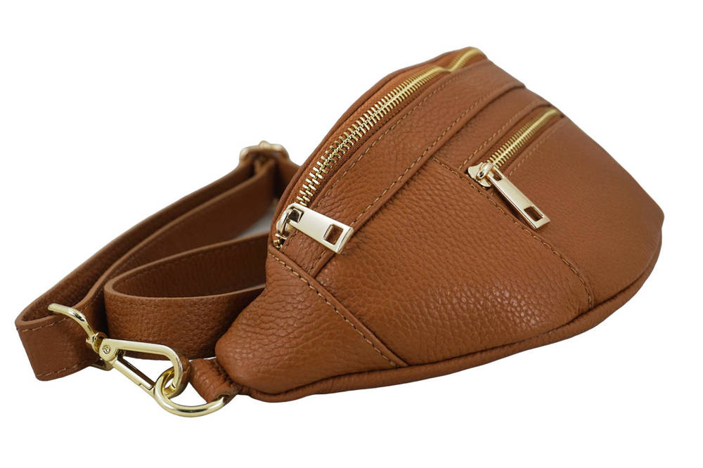 Torebka ze skóry naturalnej damska Barberini's 935/1-12 nerka crossbody jasnobrązowa - cecha produktu