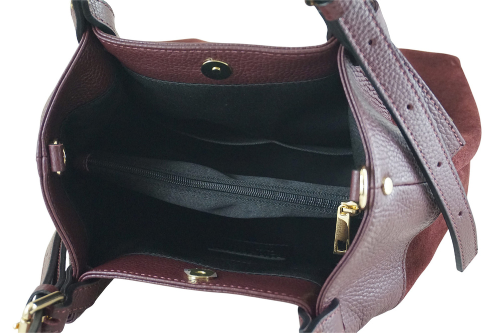 Torebka ze skóry naturalnej damska Barberini's 1028-5 shopper bordowa - cecha produktu