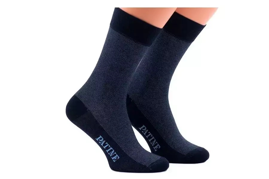 Skarpety męskie Patine 1010319-4035 38-42 granatowe - skarpety granatowe melanżowe z ciemniejszym ściągaczem