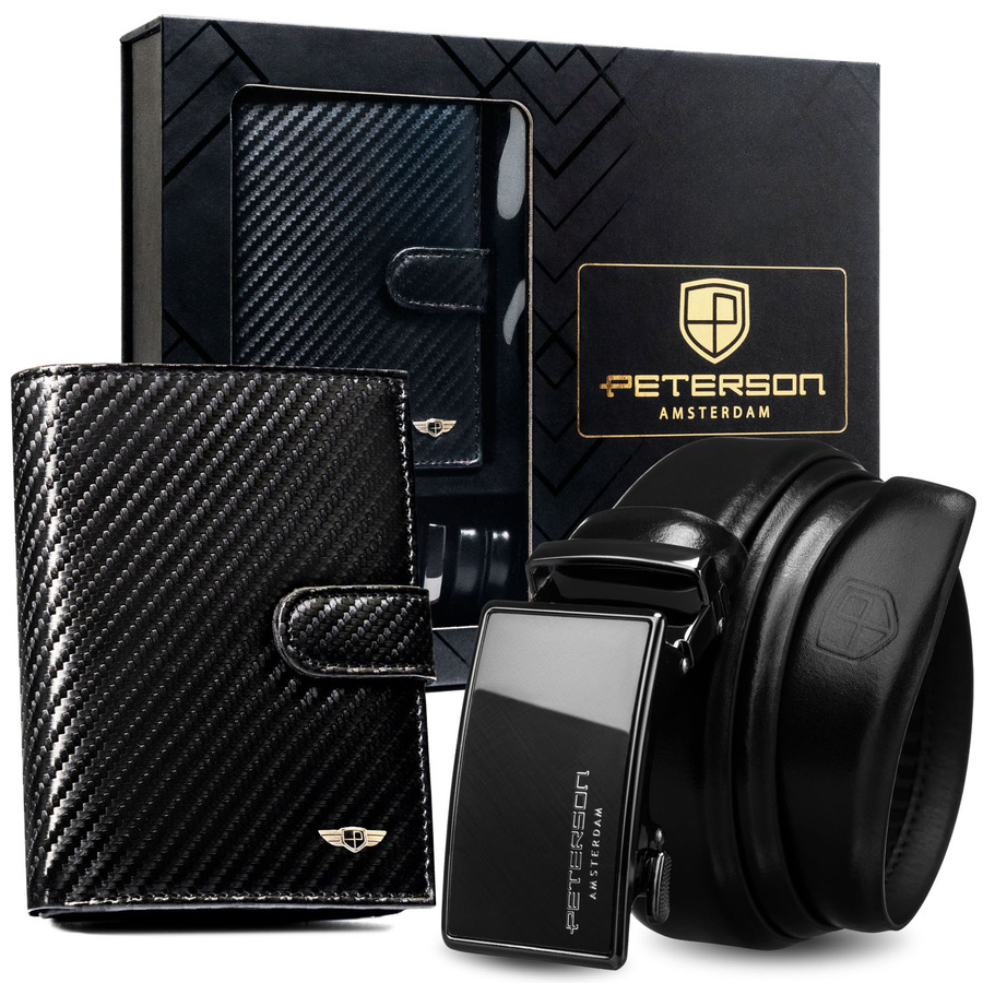Czarny zestaw prezentowy Peterson N4L-P03 w pudełku