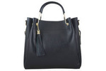 Skórzany kuferek damski shopper bag czarny - Barberini's 960-1
