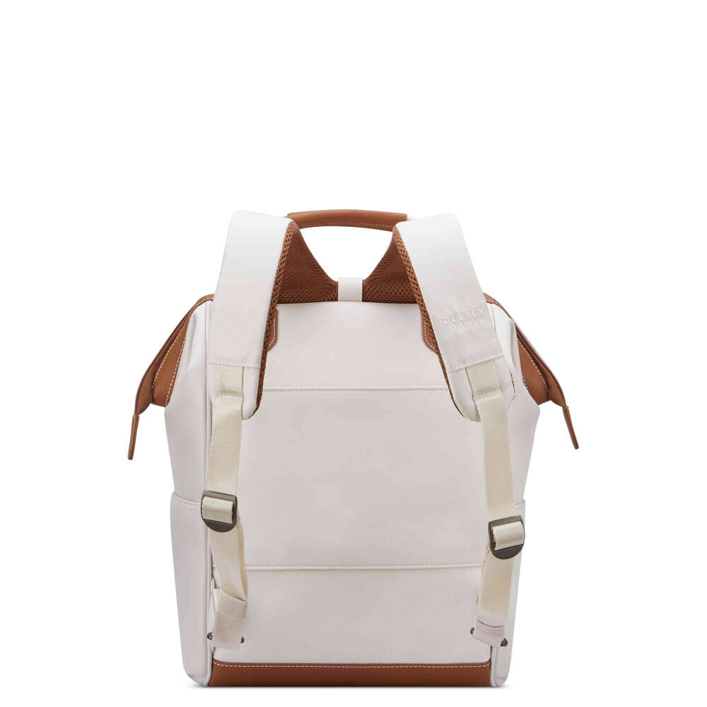 Plecak z materiału unisex Delsey Chatelet Air 2.0 plecak na laptopa 14 cali biały - elegancki front z detalami