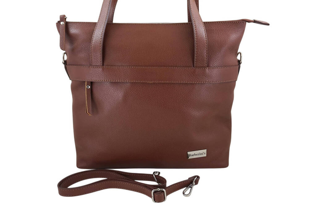 Torebka ze skóry naturalnej damska Barberini's 996-6 shopper bag A4 brązowa - cecha produktu