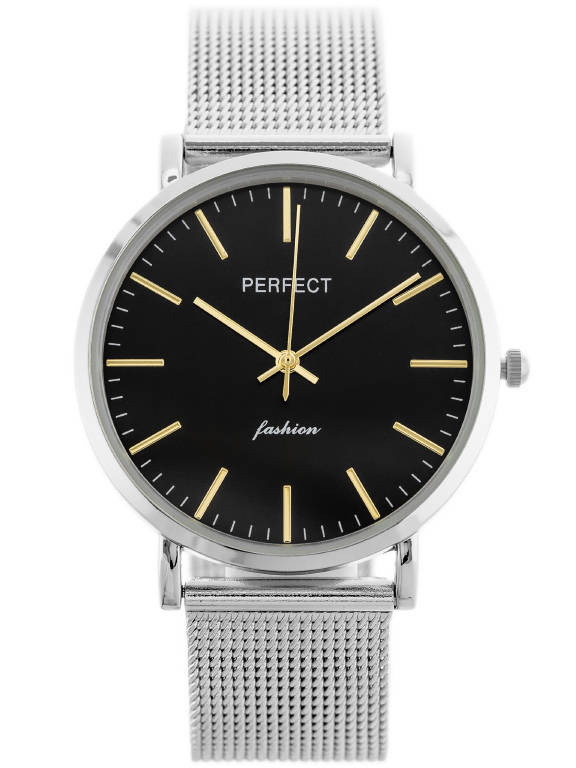 Srebrny zegarek damski Perfect F345 - zegarek z przodu na białym tle