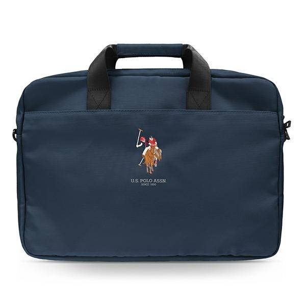 Torba nylonowa unisex U.S. Polo Assn. USCB15PUGFLNV na laptop 16 granatowa - widok z przodu