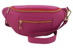 Torebka ze skóry naturalnej damska Barberini's 935/1-14 nerka saszetka crossbody fuksja