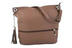 Torebka ze skóry naturalnej damska Barberini's 163-9 shopper miejska średnia ciemnobeżowa
