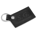 Brelok ze skóry naturalnej unisex B6 z grawerem personalizowany czarny