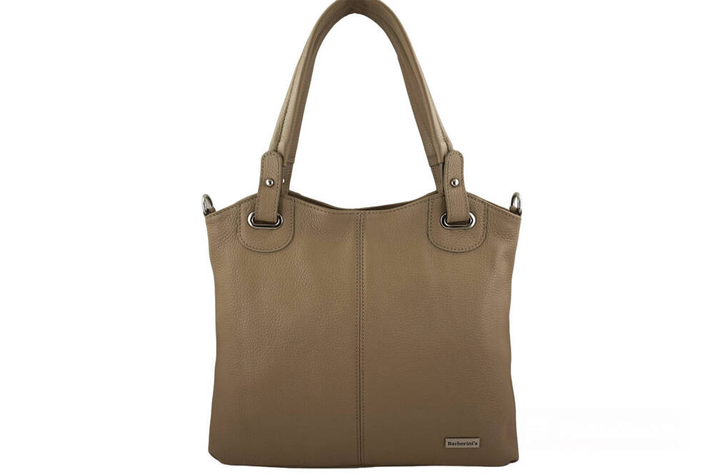 Torebka ze skóry naturalnej damska Barberini's 982-2 shopper A4 beżowa - cecha produktu