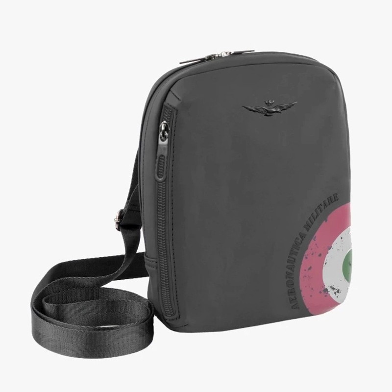 Listonoszka męska z tkaniny Aeronautica Militare 552 Runway crossbody szara - cecha produktu