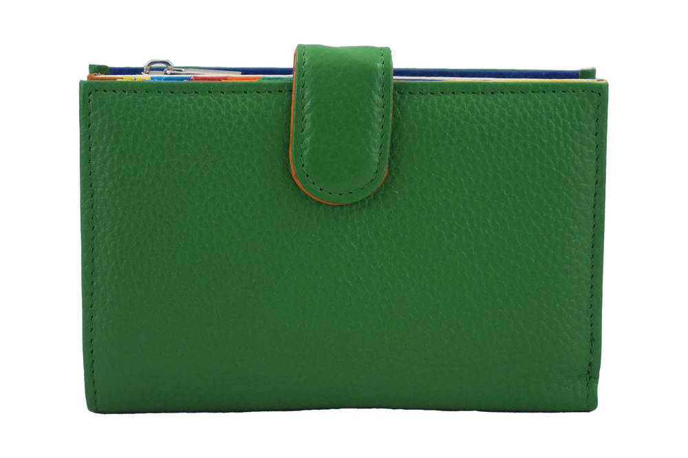 Portfel ze skóry licowej damski Barberini's D-8346-38 z zapięciem zielony - cecha produktu