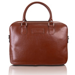 Torba skórzana unisex Tizano TM05 na laptopa dokumenty A4 brązowa