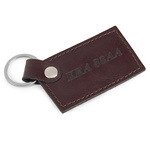 Brelok ze skóry naturalnej unisex B6 personalizowany grawerowany bordowy
