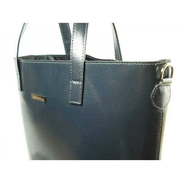 Torba skórzana damska laBOMBA VIP Collezione shopper bag SB4050G A4 szara - organizacja przestrzeni i funkcjonalne wnętrze